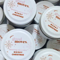 White Christmas Branded Candle | Corporate Thank you candles | Business Branding with Personalise Message