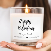 Personalised I love you valentines day candle