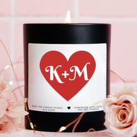 Personalised Initials in Love Heart Candle