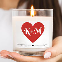 Personalised Initials in Love Heart Candle