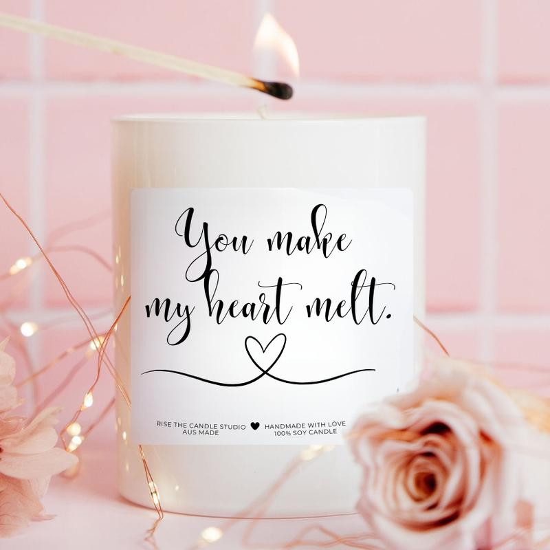 you make my heart melt candle