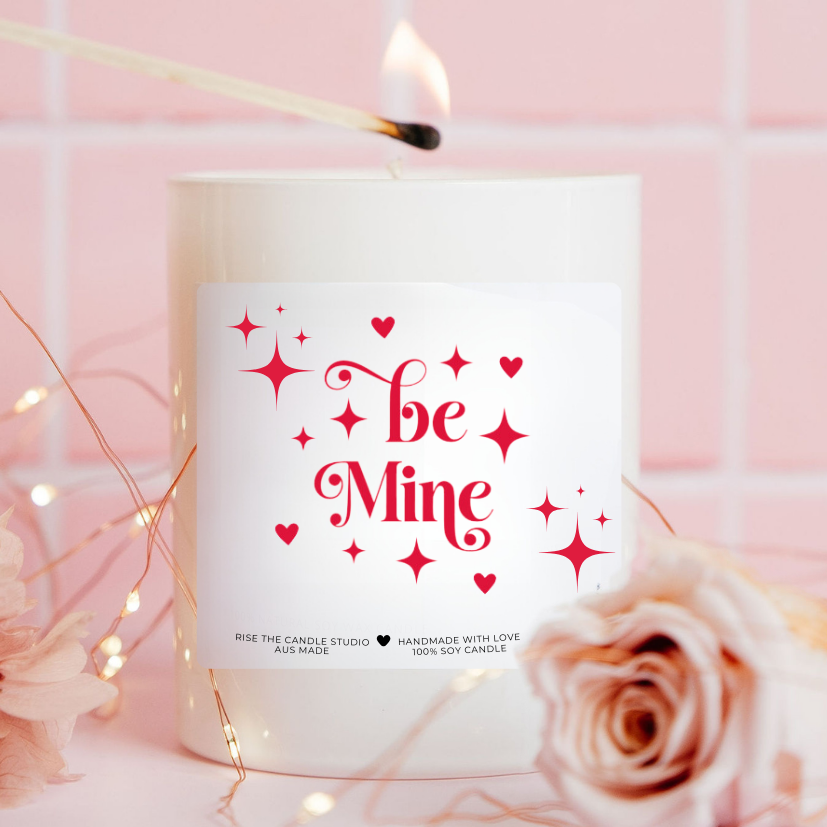 be mine valentines day candle