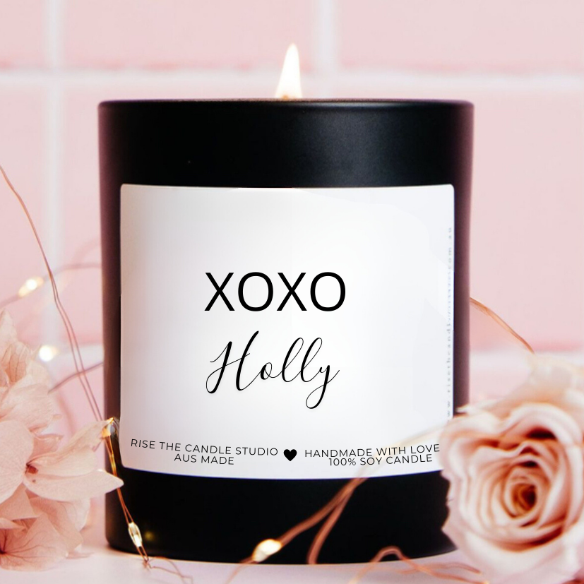 matte black valentines day candle