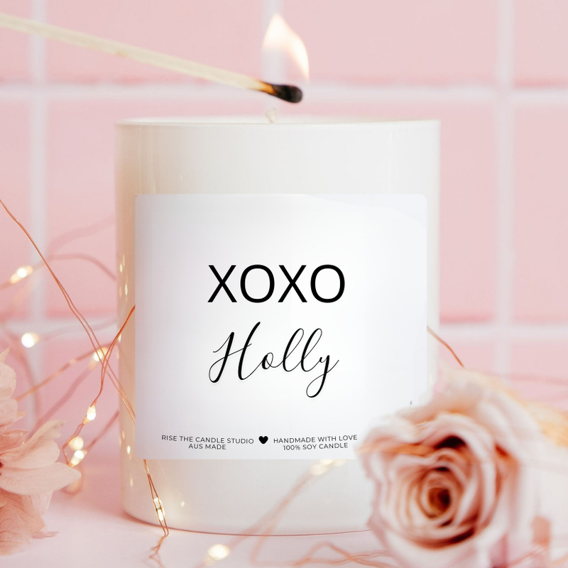 white valentines day candle