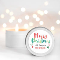 Christmas Personalised Candle Small Travel tin Candle RISE The Candle Studio 
