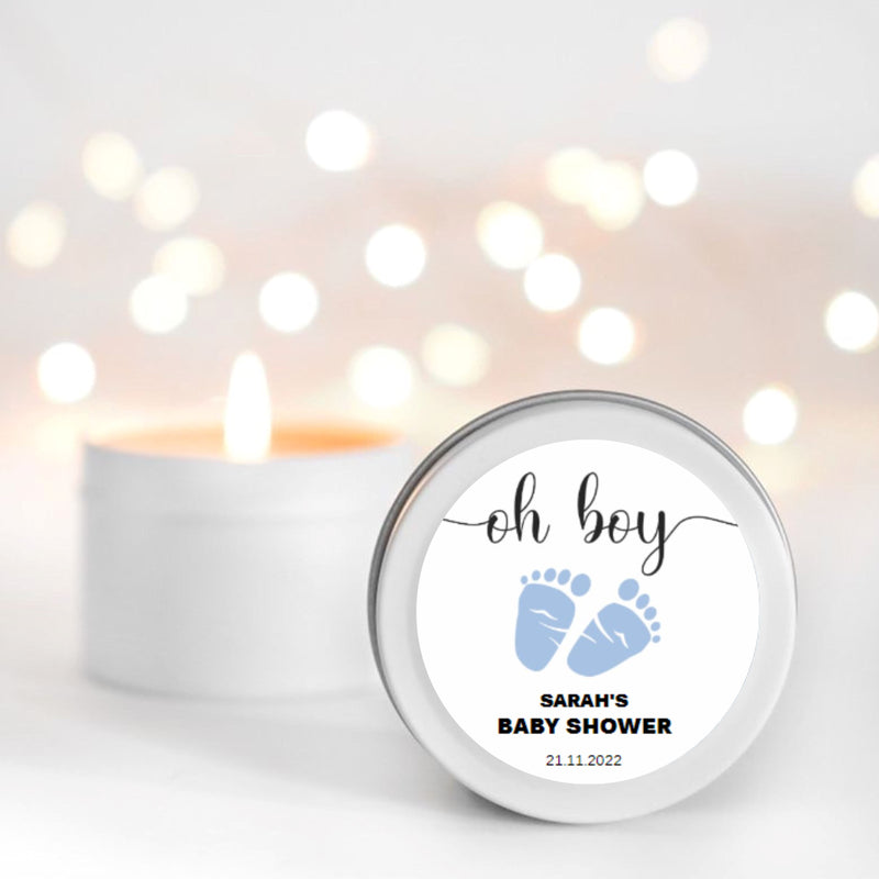 Copy of Blue Rainbow & Stars Baby Shower Candle Favour for boys Candle RISE The Candle Studio 