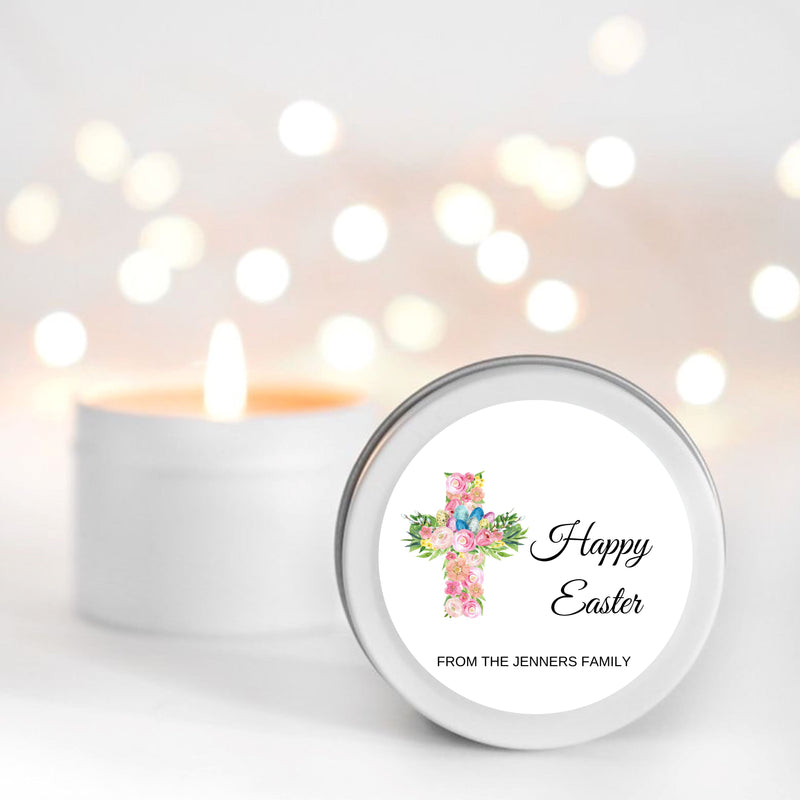 Easter Cross Candles | Personalised | 10-12 hours burn time | Soy Wax Candle RISE The Candle Studio 