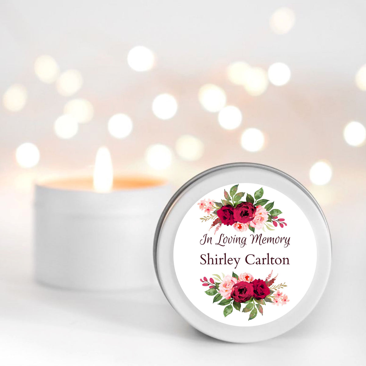 Pink and Red Rose Candle Favours | Personalised | Thank You candles |10-12 hours burn time | Soy Wax Candle RISE The Candle Studio 