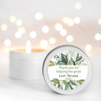 Thanks for helping me grow Personalised Candle Small Travel tin Candle RISE The Candle Studio 